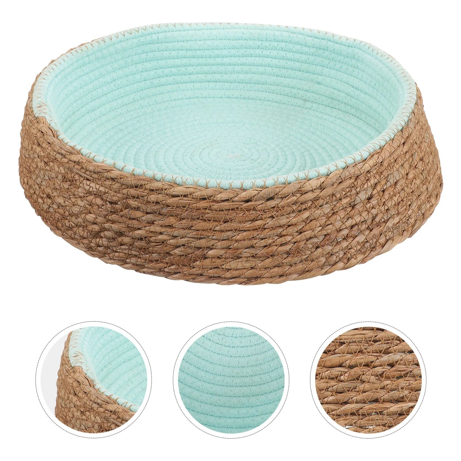 

Rattan Pet Bed Dog Nest Wicker Warm Neat Woven Cat House Sleeping Baskets Medium Beds