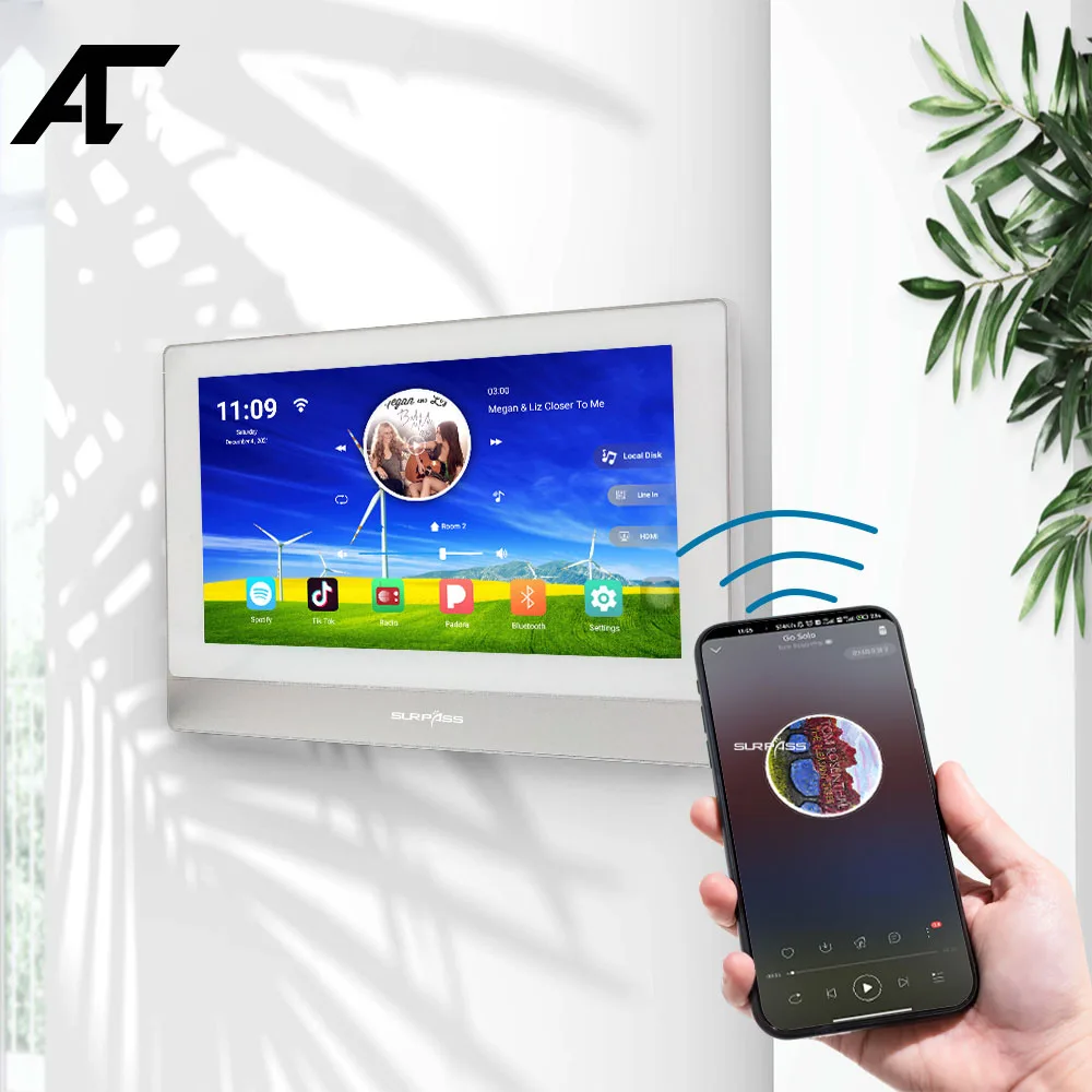 Wi-Fi Bluetooth Сенсорный экран 7 дюймов настенный усилитель Android 8 каналов * 20 Вт Yamaha Amp стерео домашний кинотеатр звуковая система музыкальная панель