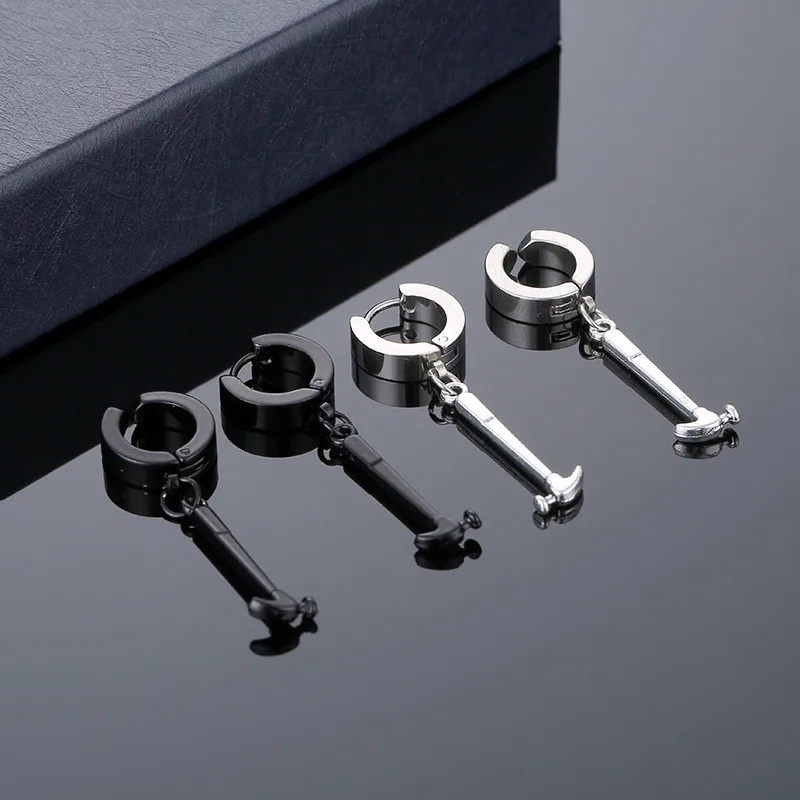 Простые наручники змея молоток Подвесные серьги из нержавеющей стали