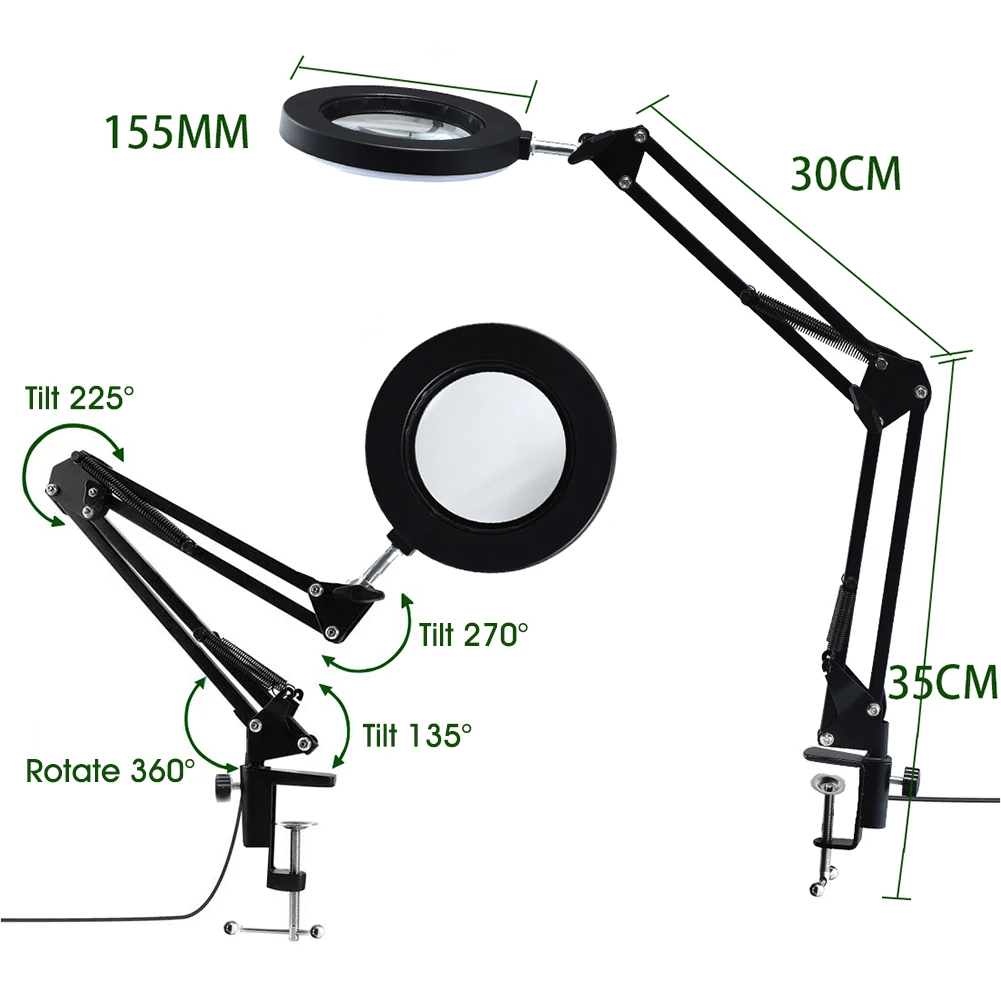 Светодиодная подсветка с увеличительным стеклом 10X настольная лампа 64