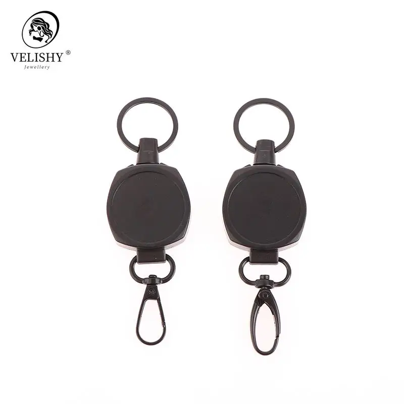 

Durable Anti-theft Metal Easy-to-pull Buckle Rope Elastic Keychain Sporty Retractable Key Ring Anti Lost Yoyo Ski Pass ID Card