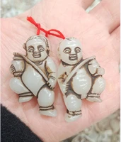 hot selling natural hand carve a pair antique jade necklace pendant fashion jewelry accessories men women luck gifts