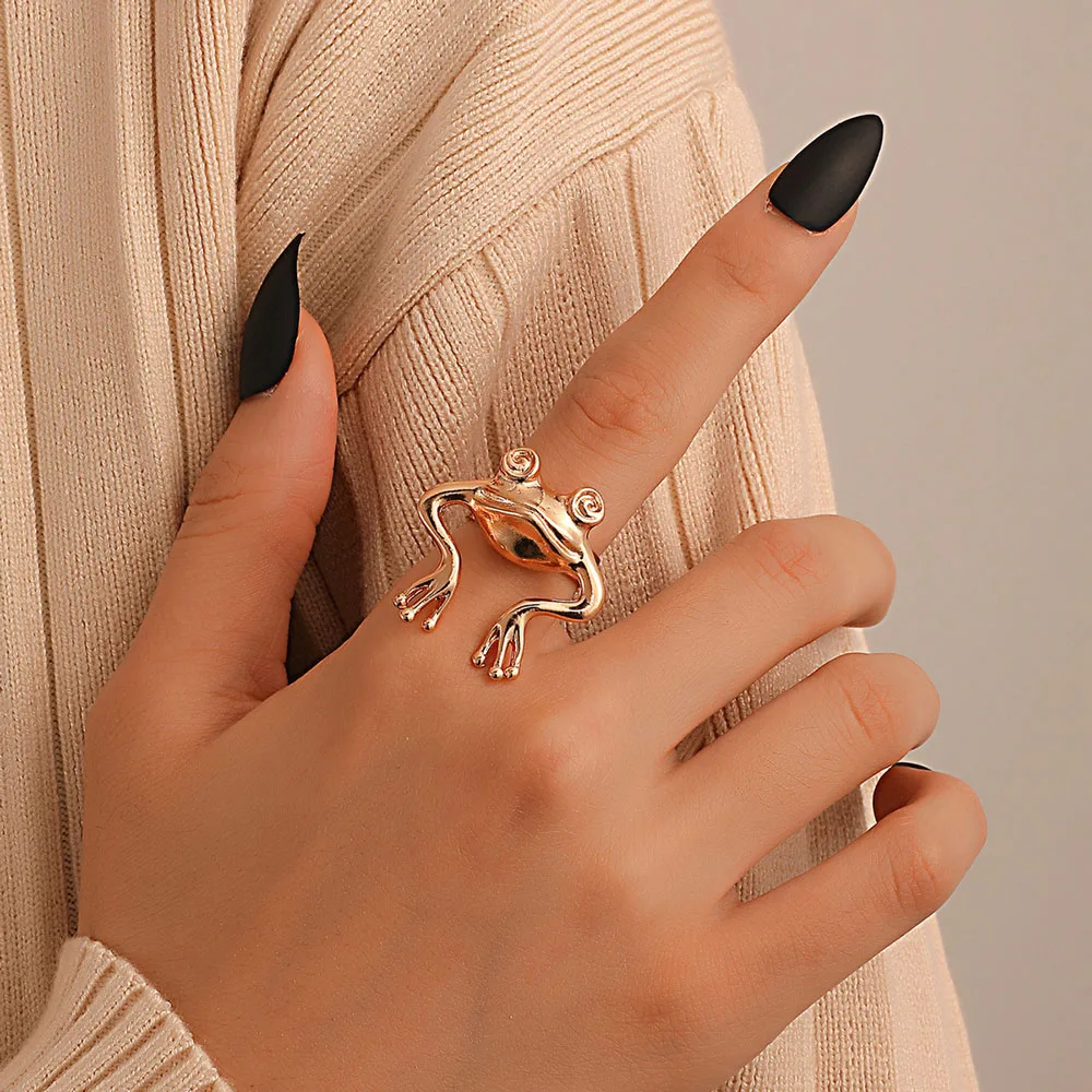 

Bohemian Opening Adjustable Frog Rings for Women Cute Animal Index Finger Couple Ring In Vintage Jewelry Gift Anillos Mujer 2022