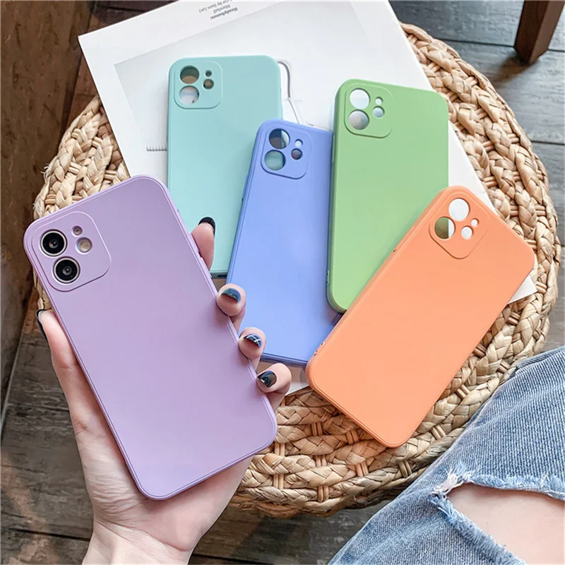 

Силиконовый чехол для IPhone, чехол карамельного цвета, подходит для iPhone 11 Pro max, 12 Mini x XR XS max, 7, 8 plus, Se 2020