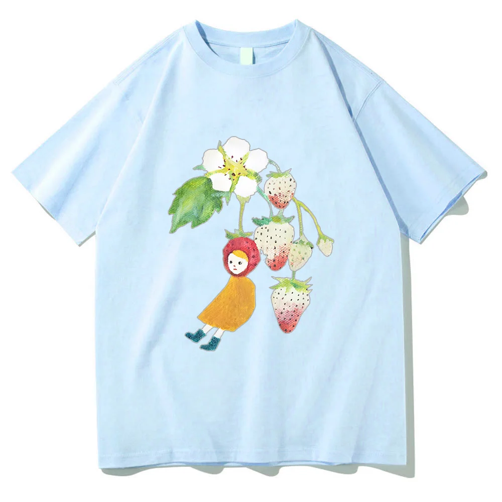 

Painter of Oil Pastels Tanaka Chisato Cartoon T-shirts WOMEN Manga/Comic Tshirts 100% Cotton T Shirts Regular LOOSE Short Sleeve