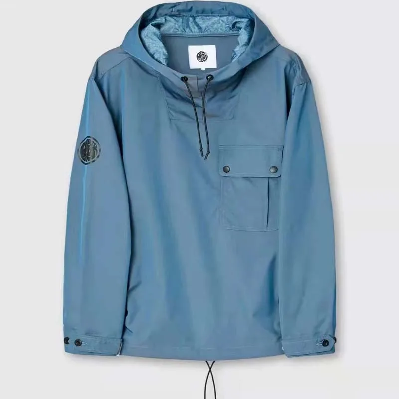 Мужская водонепроницаемая куртка с капюшоном черный Повседневный пуловер