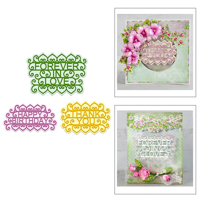 

Новинка 2022 г., ярлык с надписью «Happy Birthday» и надписью «Thank You», металлические Вырубные штампы для рукоделия, изготовления открыток, бумажных украшений, скрапбукинга, без штампов