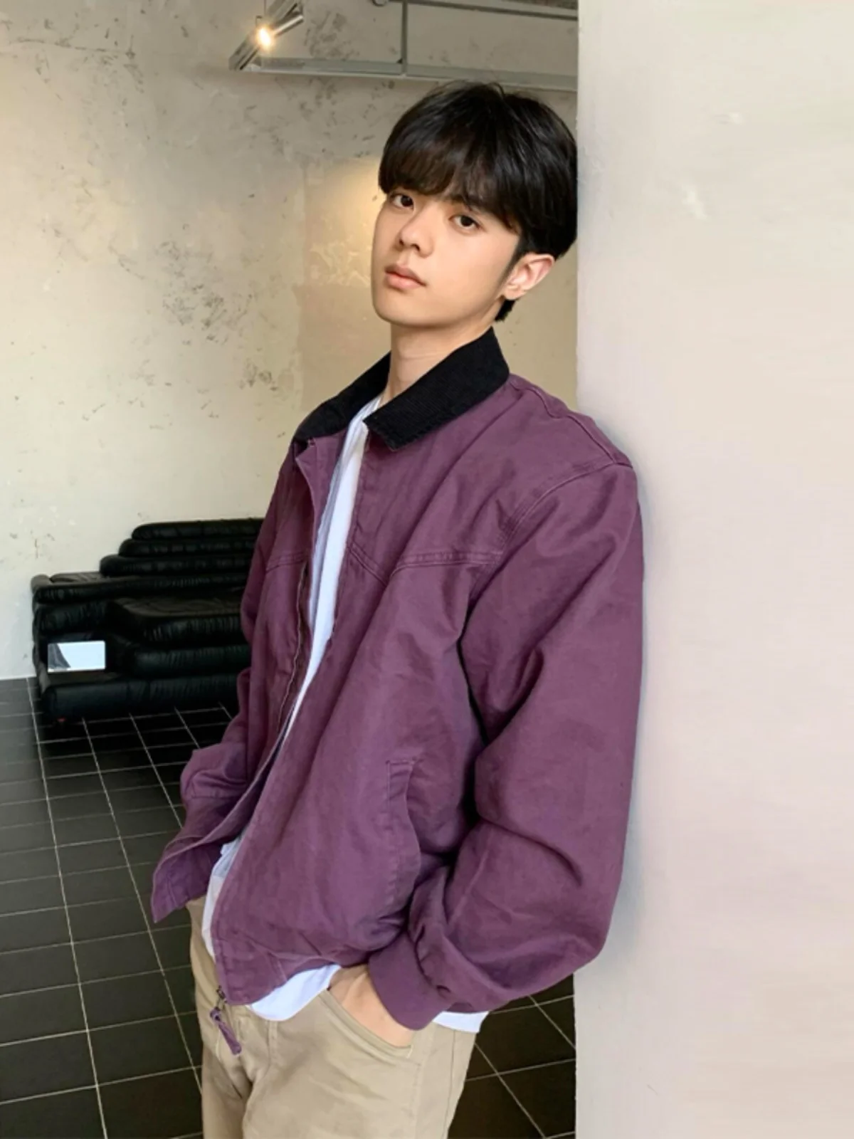 Cleanfit фиолетовая короткая верхняя одежда мужская осенне-зимняя американская