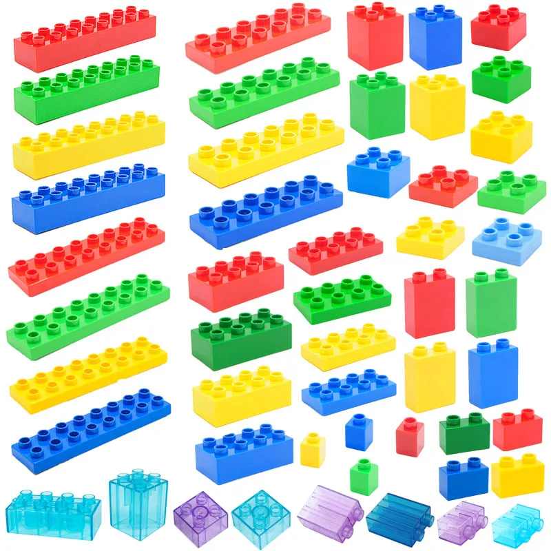MOC Big Building Blocks Compatible With Duploes Base Bricks Thick Thin Square Assemble Children's DIY Educational Creative Toys
