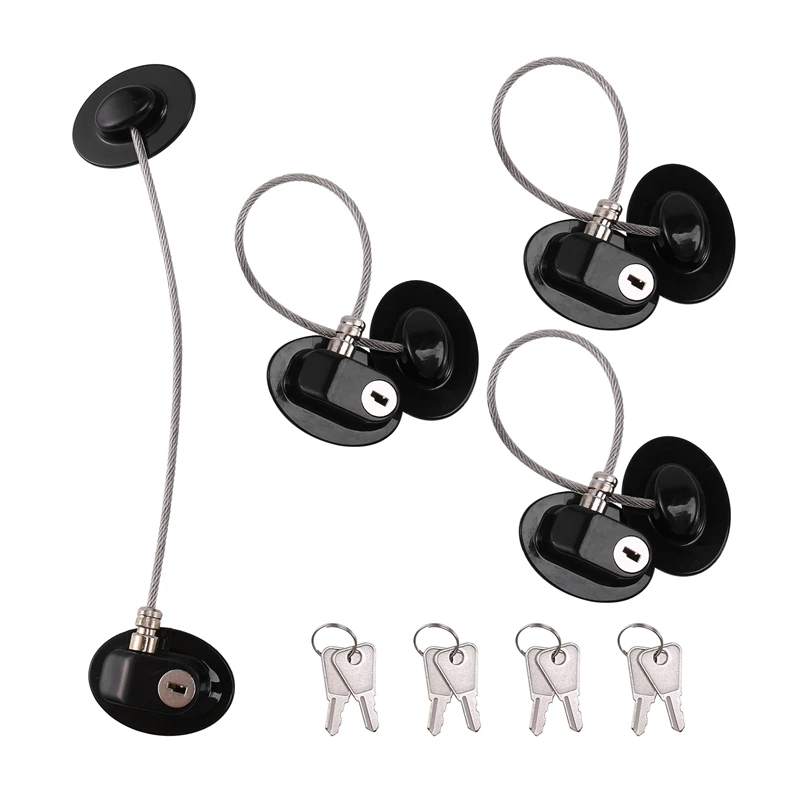 

Refrigerator Door Locks(4-Pack),Mini Fridge Lock, File Cabinet Lock, Drawer Lock, Lock For Cabinet, Child Safety Lock