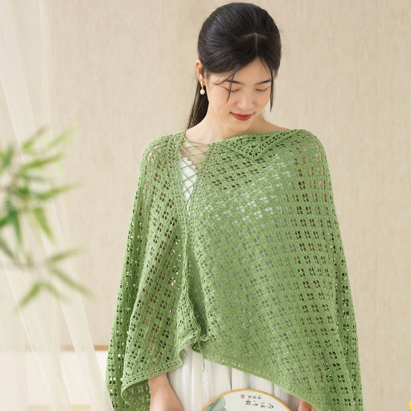 

Susan's Family Hollow Out Knit Smock Top Crochet Kit for Beginners Women Vintage Loose Crochet Pullovers Handmade Cover-up