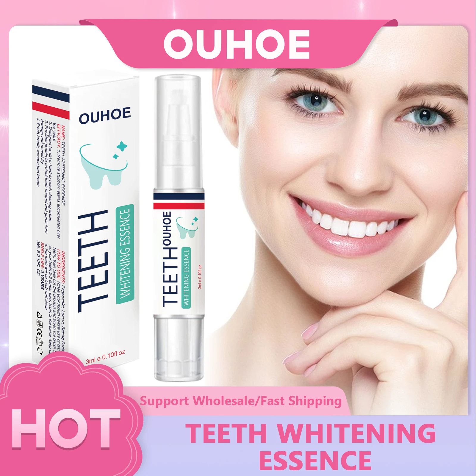 

Teeth Whitening Essence Removes Tartar Plaque Stains Bad Smell Improve Yellow Tooth Bleaching Cleaning Fresh Breath Care Serum