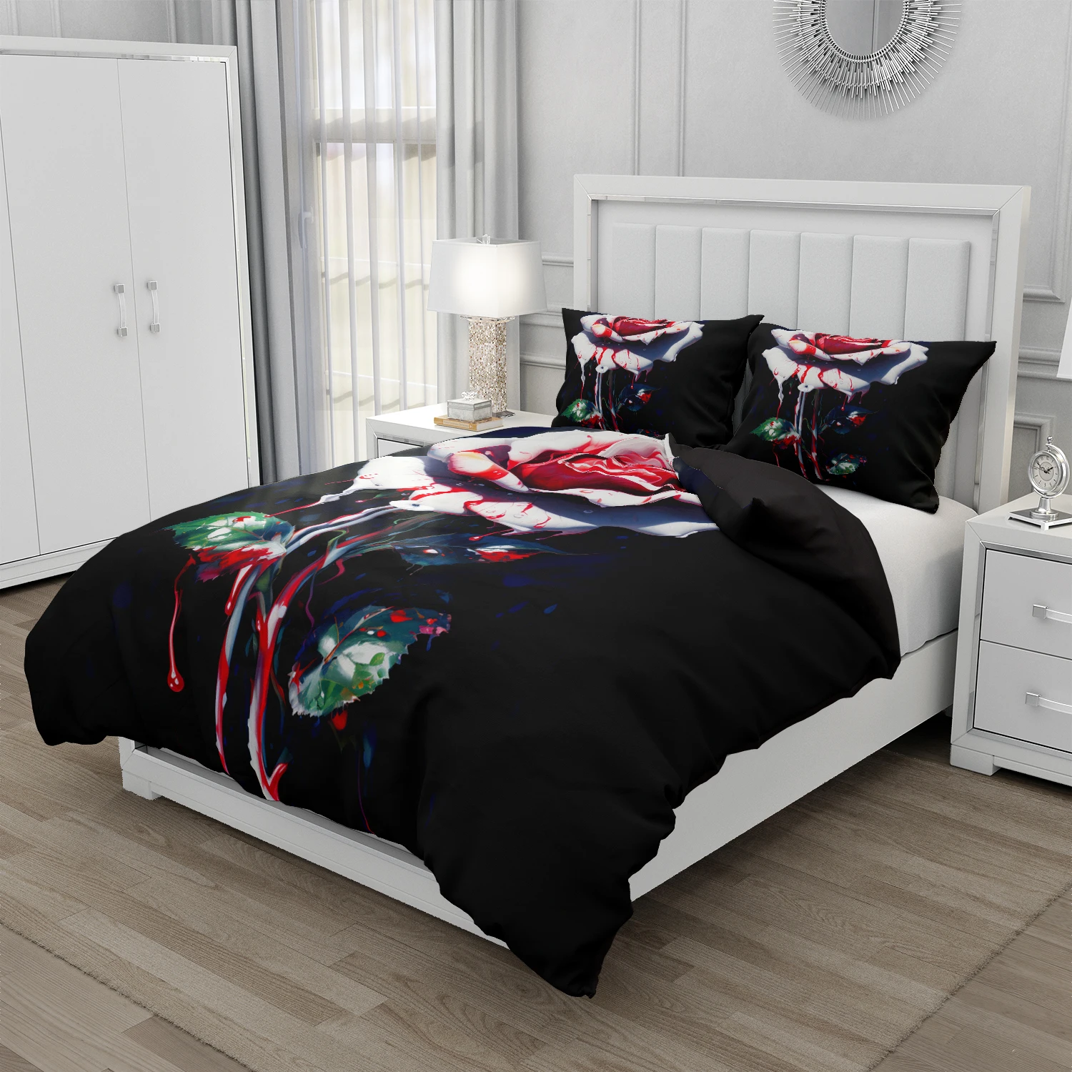 Комплект постельного белья с 3D цветочным принтом комплекты