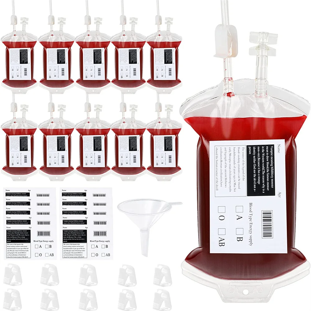 

Set 400ml Party 13.5 Halloween/Vampire/Zombie/Nurse With Of Funnel Favors Graduation/Hospital For FL Bags IV Blood