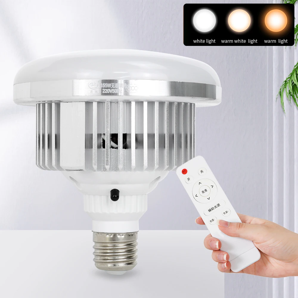 E27 85W LED Photo Studio Light Bulb Lamp Adjustable Brightness 3200K~5200K Photo Video Light For Softbox Photographic Lighting