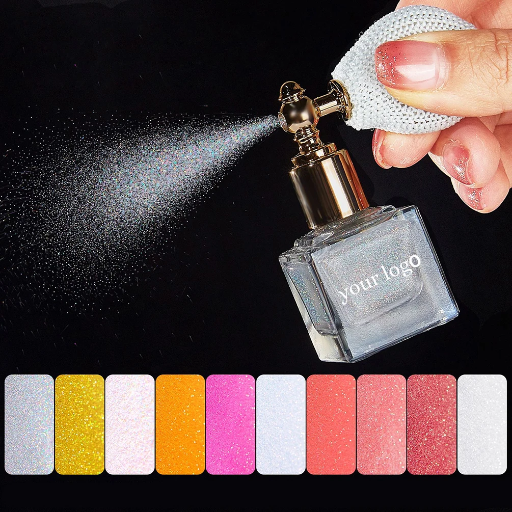 Manicure Sequins Makeup Private Label Face Hair Body Powdering Set One Bottle Of Spray/spare Bulk
