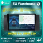 Автомагнитола 2 Din, мультимедийный видеоплеер, 4G, Android 10, GPS-навигация, для BMW 5 E39 E53 X5 1995-2001, 2002, 2003, 2004, 2005, 2006