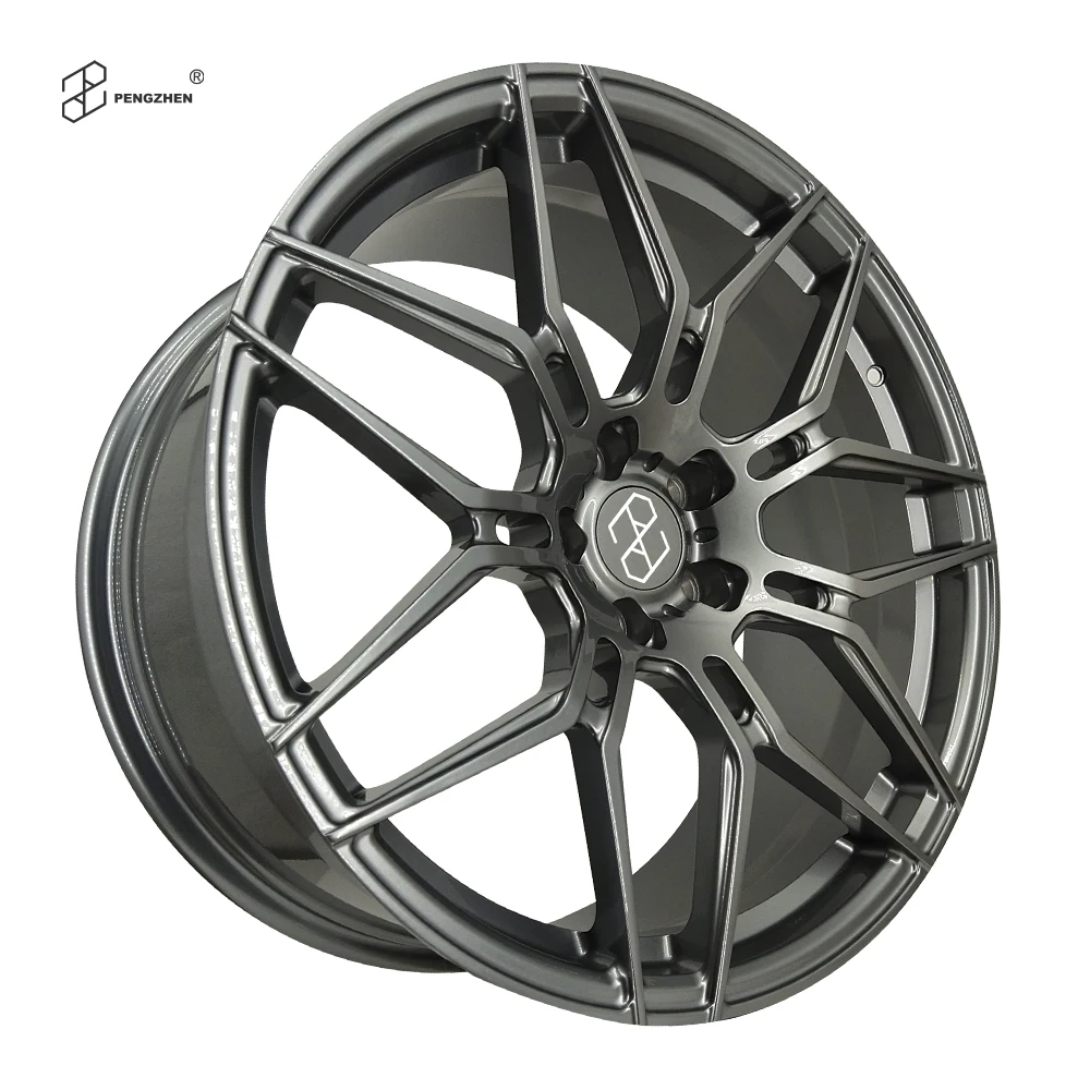 Фото Кованые диски Custom Matte Black Y Staggered 7 Double Spokes 5x120 с глянцевым покрытием, 21 дюйм, для BMW №2