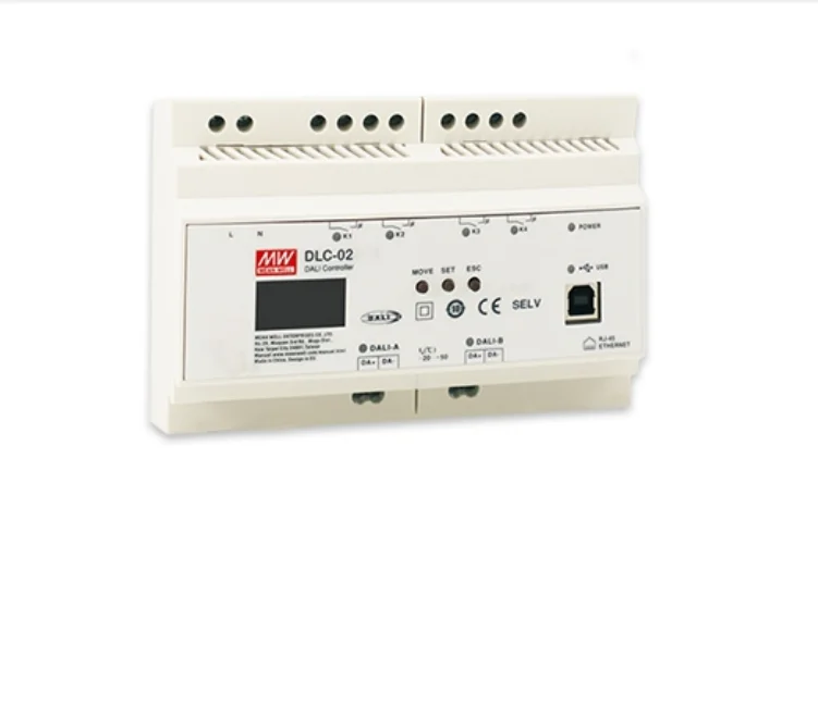 

Mean Well DLC-02 Dali Controller Dali Gateway Din Rail Power Supply Dc For Smart Home Lighting