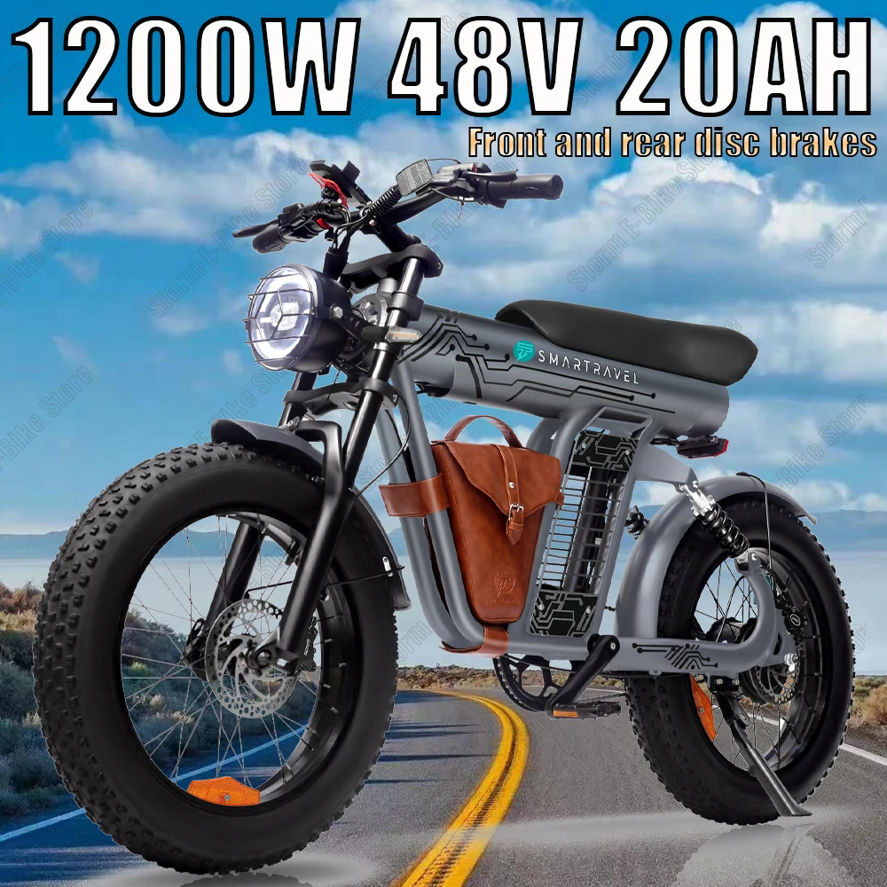 Электровелосипед 1200 Вт мощный двигатель батарея 48 в 20 Ач 20*4 0 вездеходный