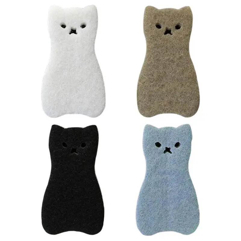 

Кухонная Губка в форме кошки, кухонные губки для скраба, губка для чистки кошки, губка для раковины, двусторонняя Чистящая посуда