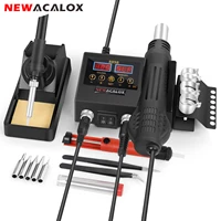 newacalox eu 2 in 1 rework soldering station 600w hot air gun 60w electric soldering iron %e2%84%83%e2%84%89 temperature adjust for pcb repair