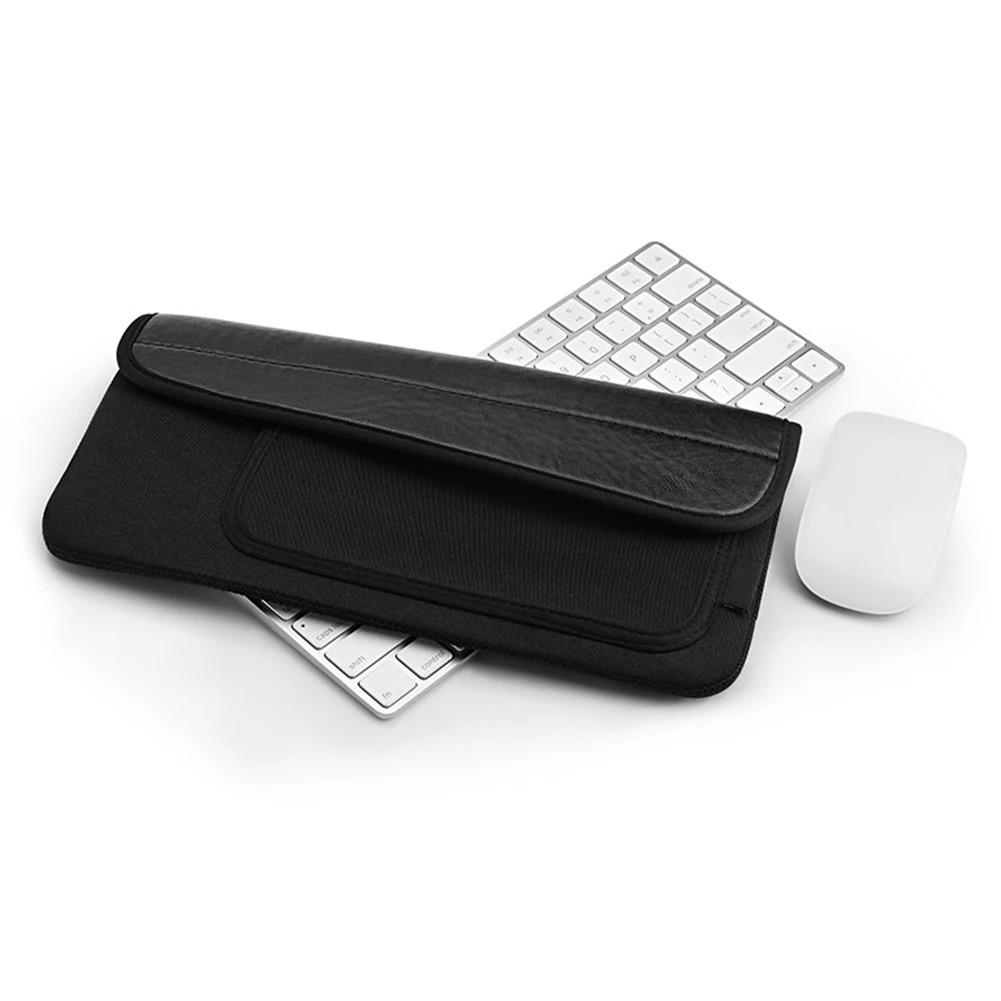 

Carrying Mouse Keyboard Protective Pouch Cover Dust Proof Waterproof Flat Pocket Storage Bag PU Leather For Ap ple Keyboard