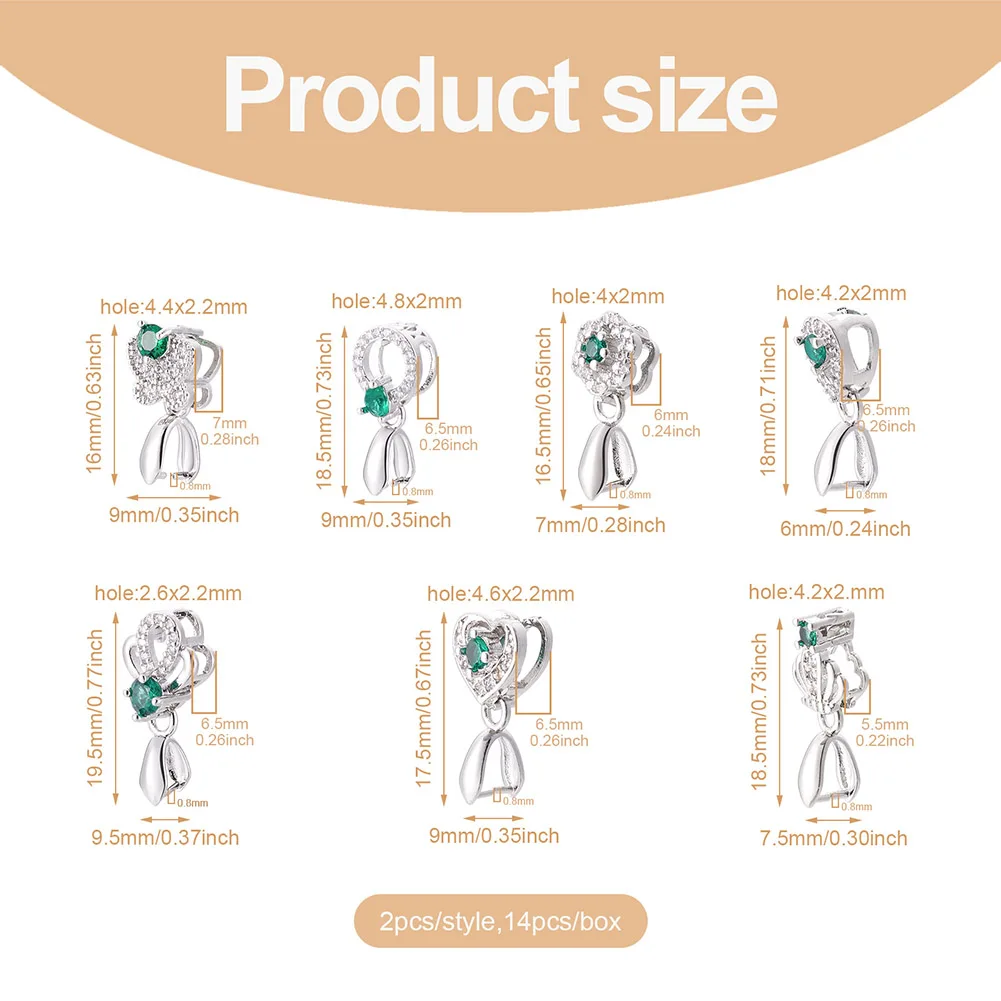 14 шт латунных микро-паве фианита Kissitty ледяной захват зажимы для самодельных