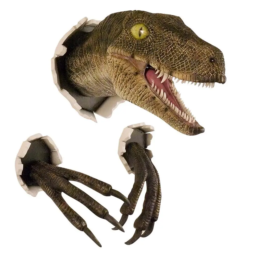 

Настенная 3D скульптура динозавра, разрывная голова динозавра из смолы с когтями, домашний декор
