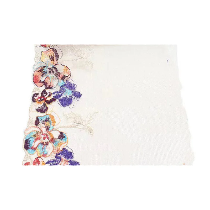 Вышитое нейлоновое кружево из полиэстера с красочным узором Marle для украшения