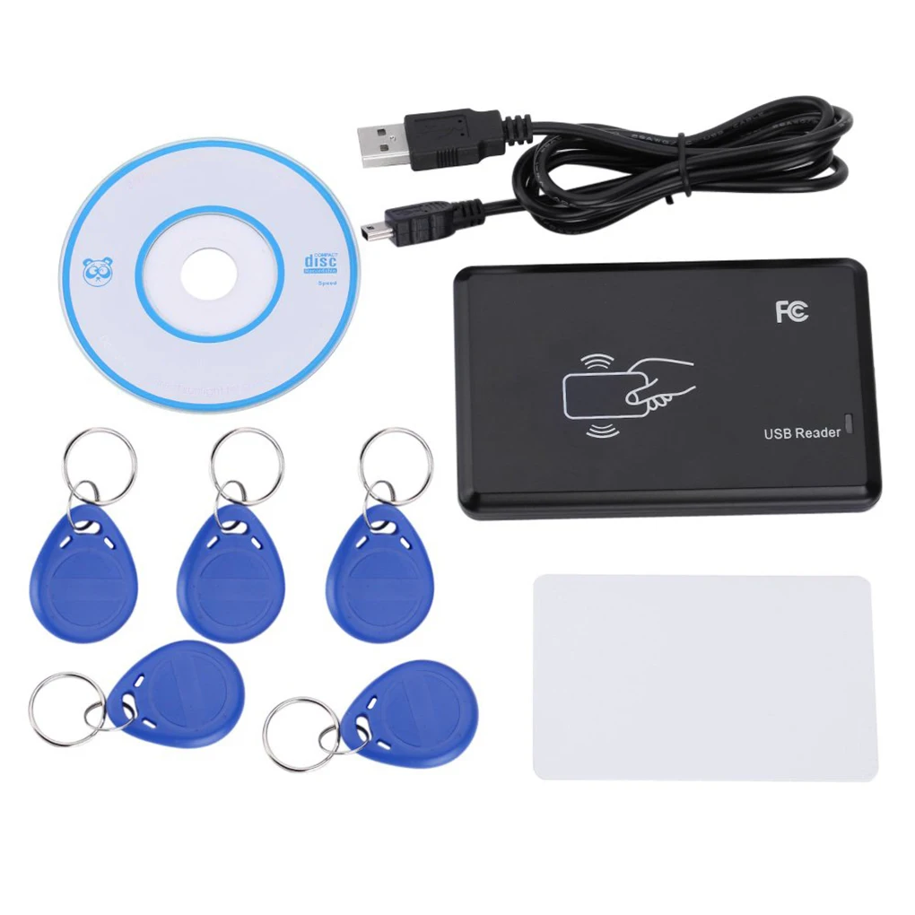 

1 Set 125KHZ RFID Duplicators Copier Handheld ID Card Reader EM4001 EM4200 Keys Programmer T5577 Writing Paper