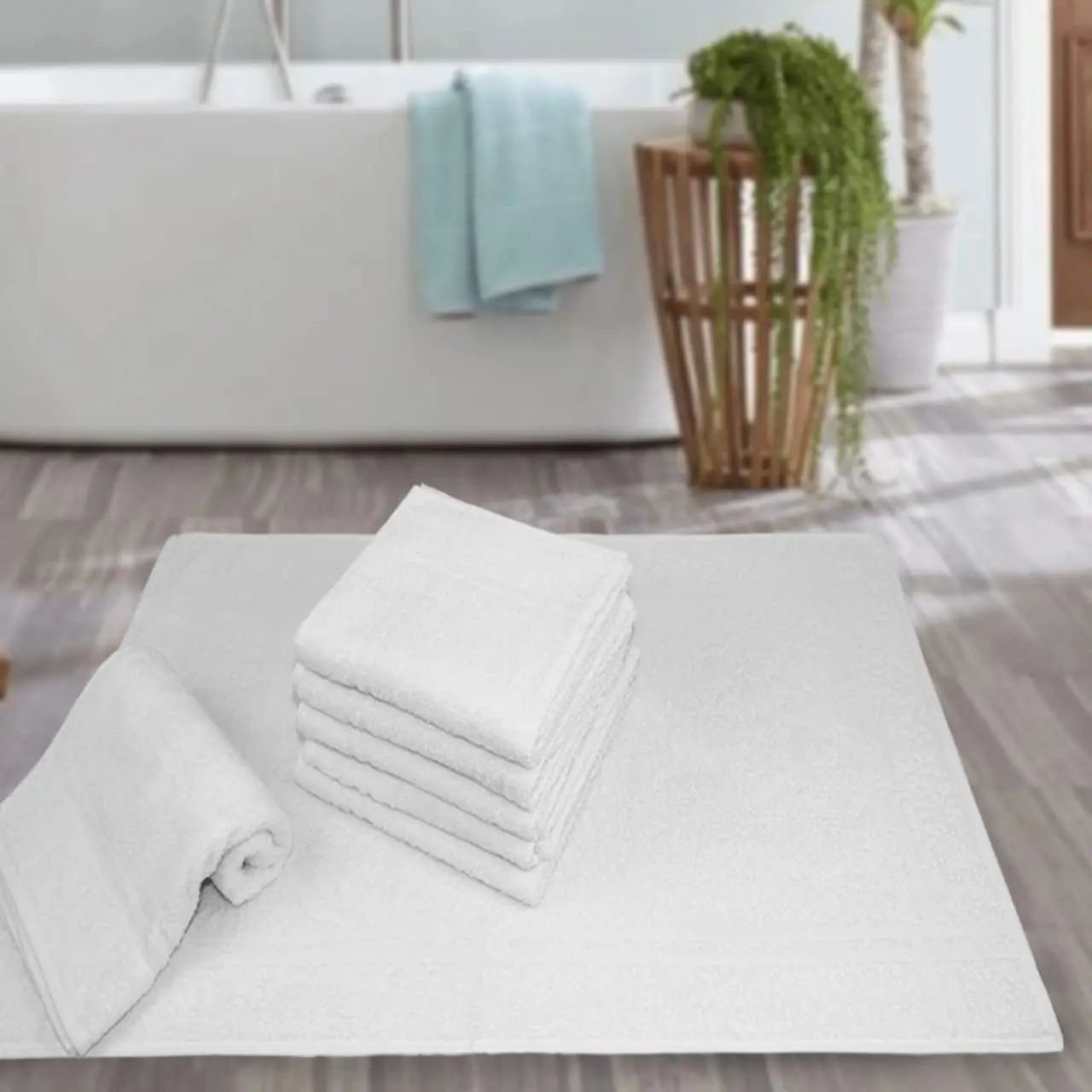 

Com 5 Toalhas de Piso para Hotel Alta Absorção 44x70cm - Profissional Prata - Toalhas (Branco) car wash clean detailing towel
