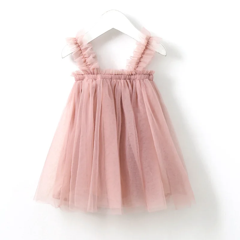 

Baby Girls Dresses Kids Sleeveless Solid Color Dress 2023 Summer Children's Party Birthday Costume Fashion Clothing