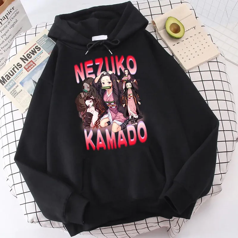 

Японское аниме, рассекающее демонов киметасу No Yaiba Kamado Nezuko, графическая толстовка, мужская одежда унисекс, размера оверсайз