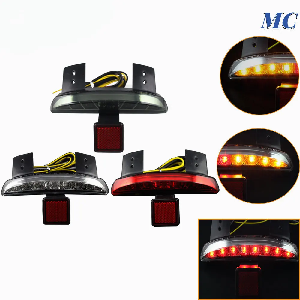 

Motorcycle Tail Light Lamps Turn signal Left right Rear Fender Edge Brake Taillight For Harley Touring Sportster XL 883 1200 Led