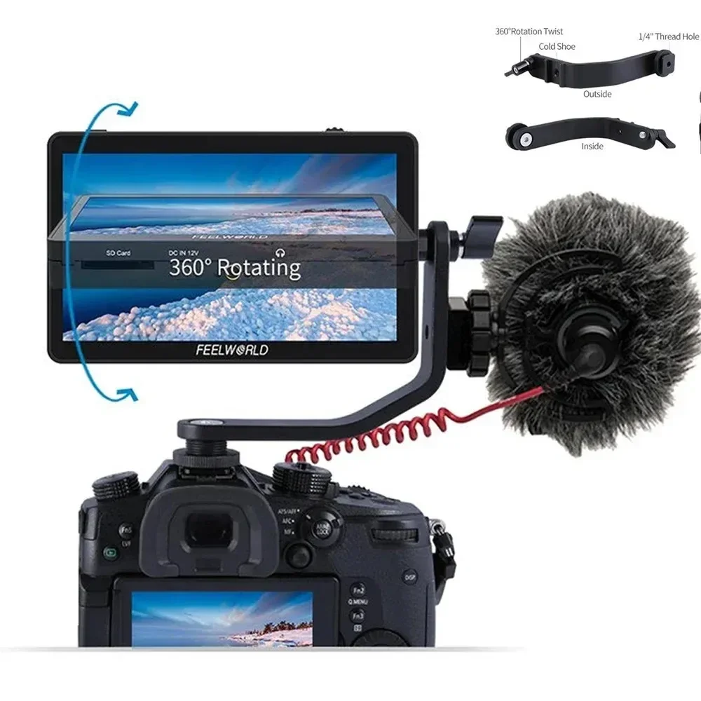Фото FEELWORLD F6 PLUS V2 6-дюймовый сенсорный монитор IPS 160 °   Широкий обзор Rec.709 3D LUT 4K HDMI I/O Наклонная подставка Тонкий дизайн Выход питания №5
