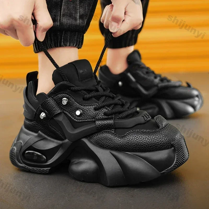 Кроссовки мужские на толстой подошве дышащие спортивные Нескользящие