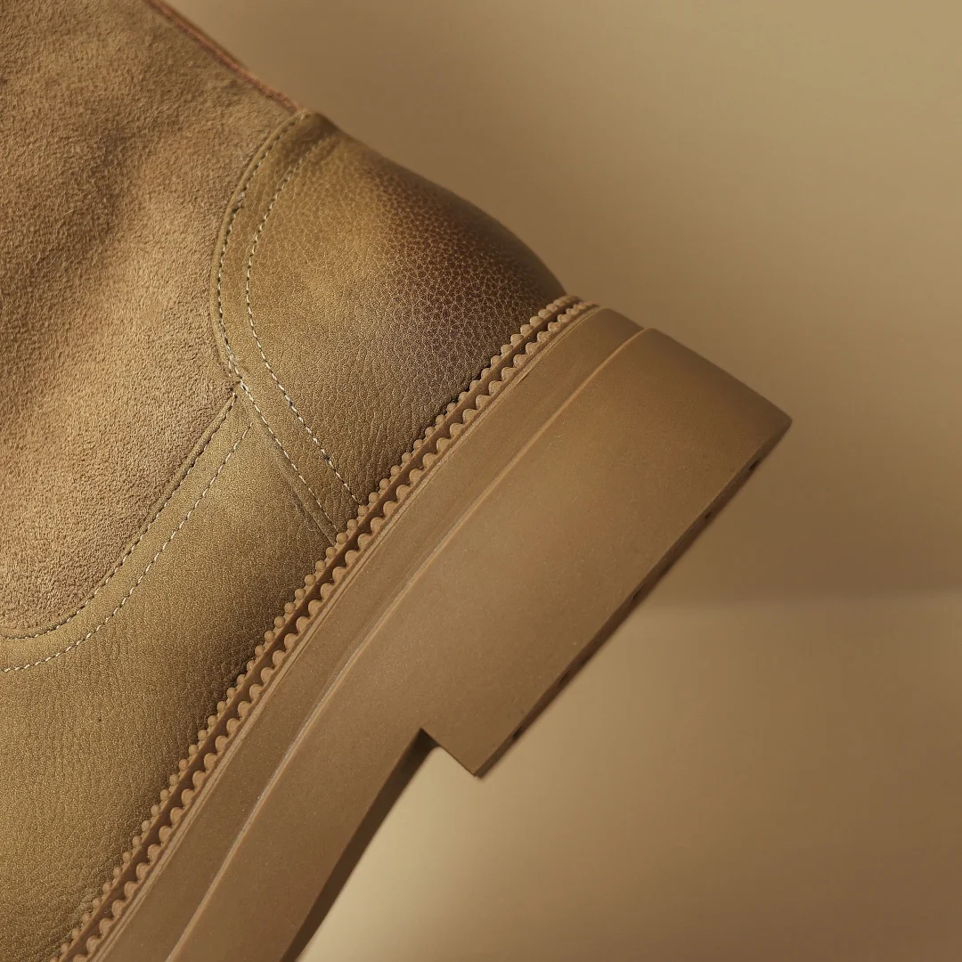 Женские зимние ботильоны на плоской подошве из овчины с боковой молнией и