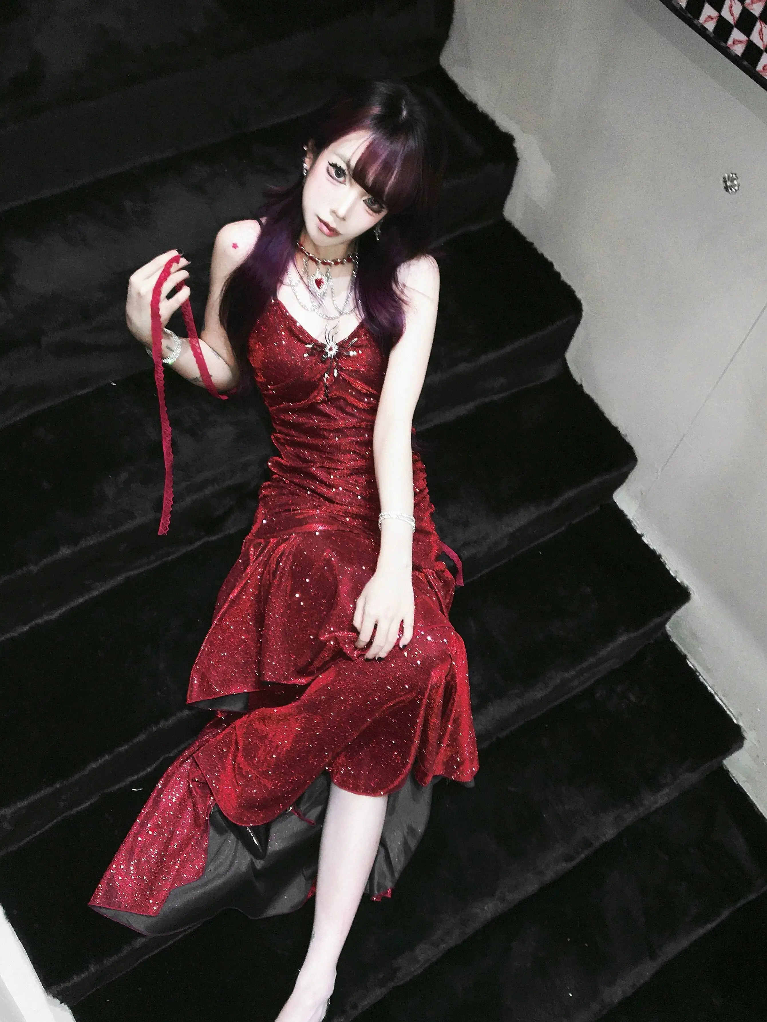 Сексуальное облегающее платье-русалка Brave Legend Authentic Dark Sparkling Red Showa Princess (art.: 3920da89d3bee) - 3920da89d3bee