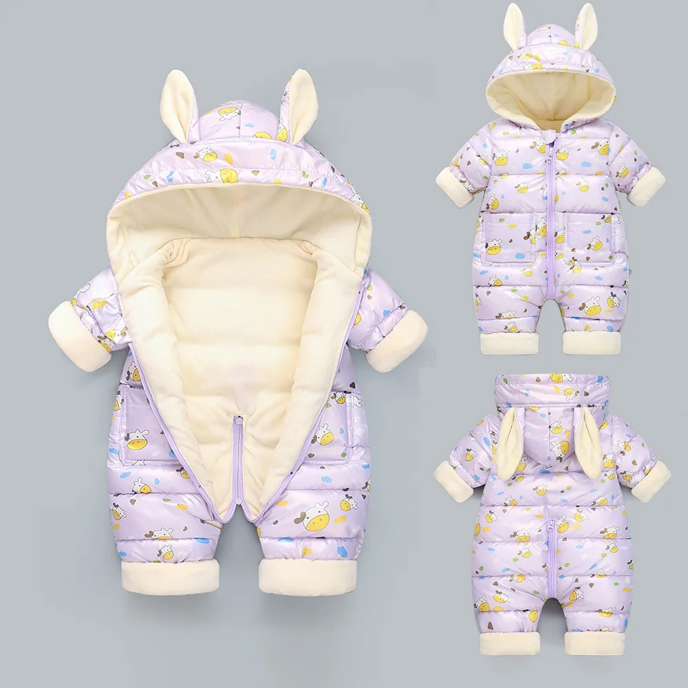 

Baby Romper Autumn Winter Styles Down Jacket For Men and Women Baby Plus Velvet thickening Outing Hugging Female Baby Clothes