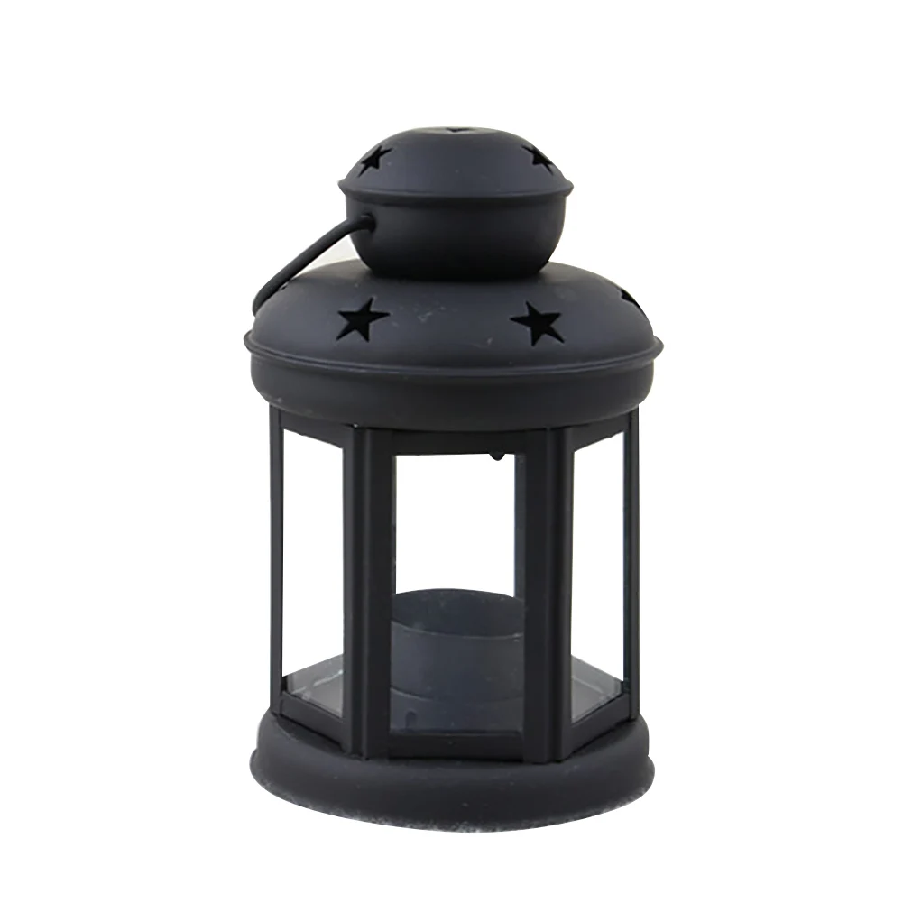 

Windproof Hotel Stars Home Decor Iron Structure Wedding Dinner Wind Lamp Top Handle Ornament Dining Room Candle Holder Hollowed