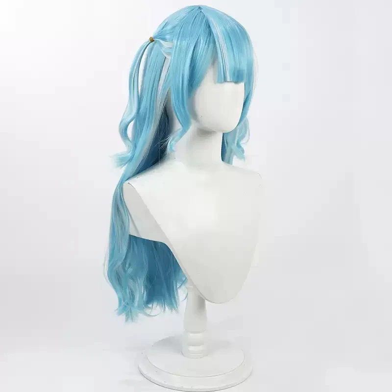 Парик для косплея Vtuber Shiranami Ramune 70 см сине-серый термостойкие синтетические волосы