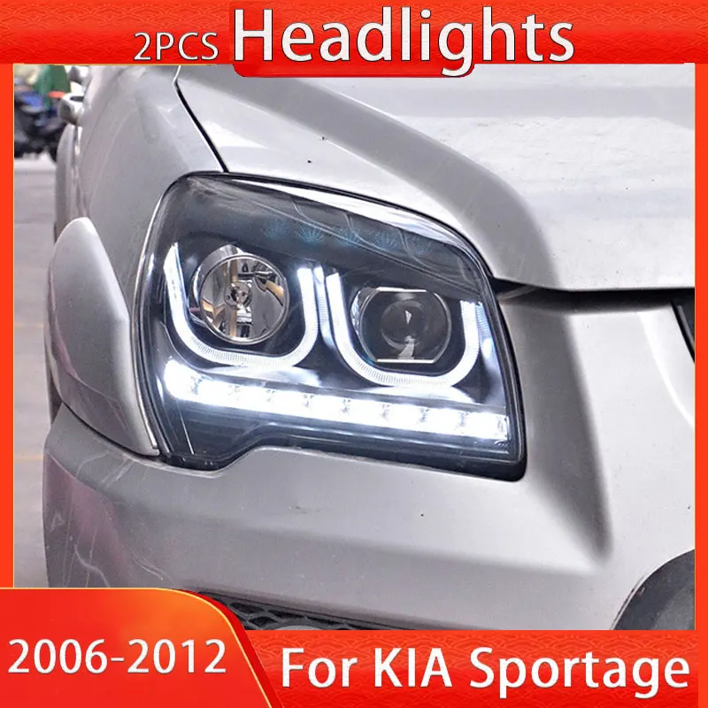 Лампа головного света для KIA Sportage светодиодный фара 2006-2013 фары DRL сигнал поворота