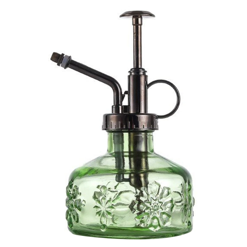 Glass Watering Spray Bottle 6 Inch Vintage Pump Watering Can Plant Mister 180ml Gardening Home Sprinklers Plants Watering Can