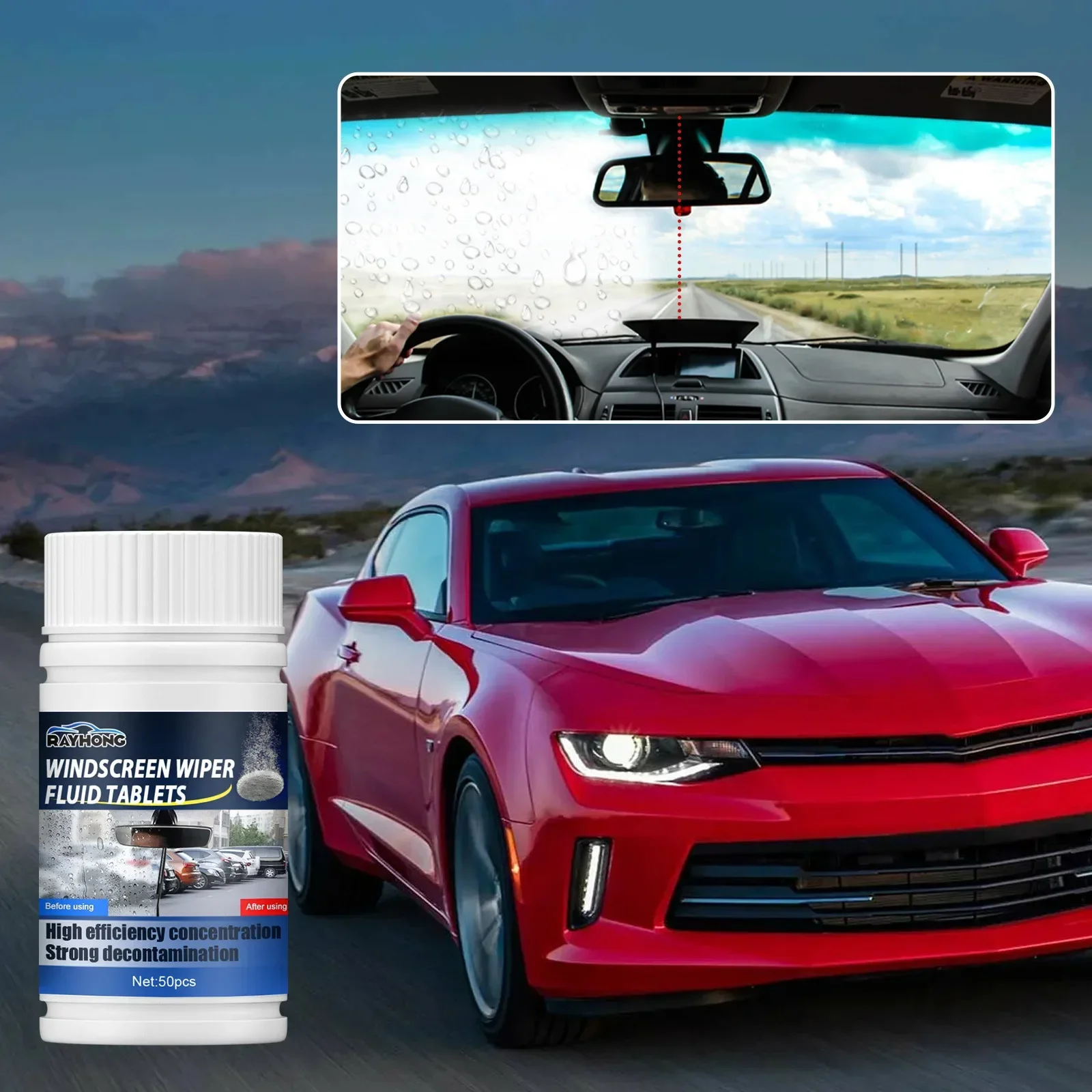 Таблетки автомобильные шипучие таблетки бытового стеклоочистителя