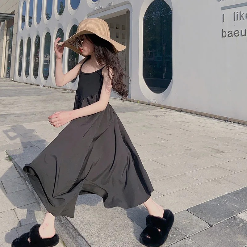 

Длинное платье на подтяжках для девочек 4-14 лет