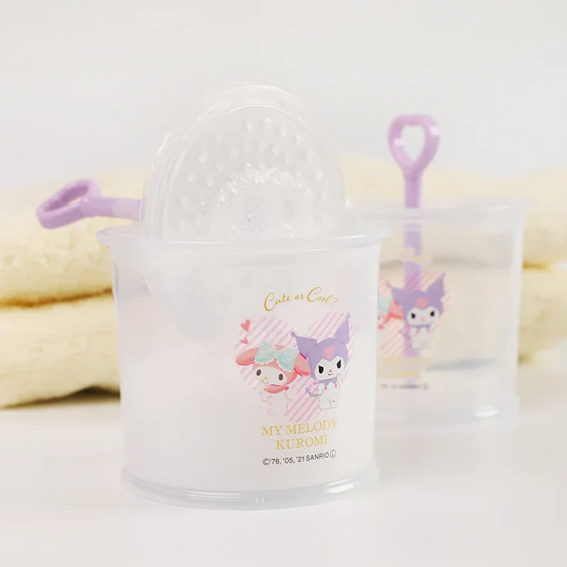 

New Kawaii Sanrio Kuromi Mymelody Facial Soap Bubber Portable Shampoo Foam Box Cartoon Lovable Girl Birthday Gift For Girlfriend