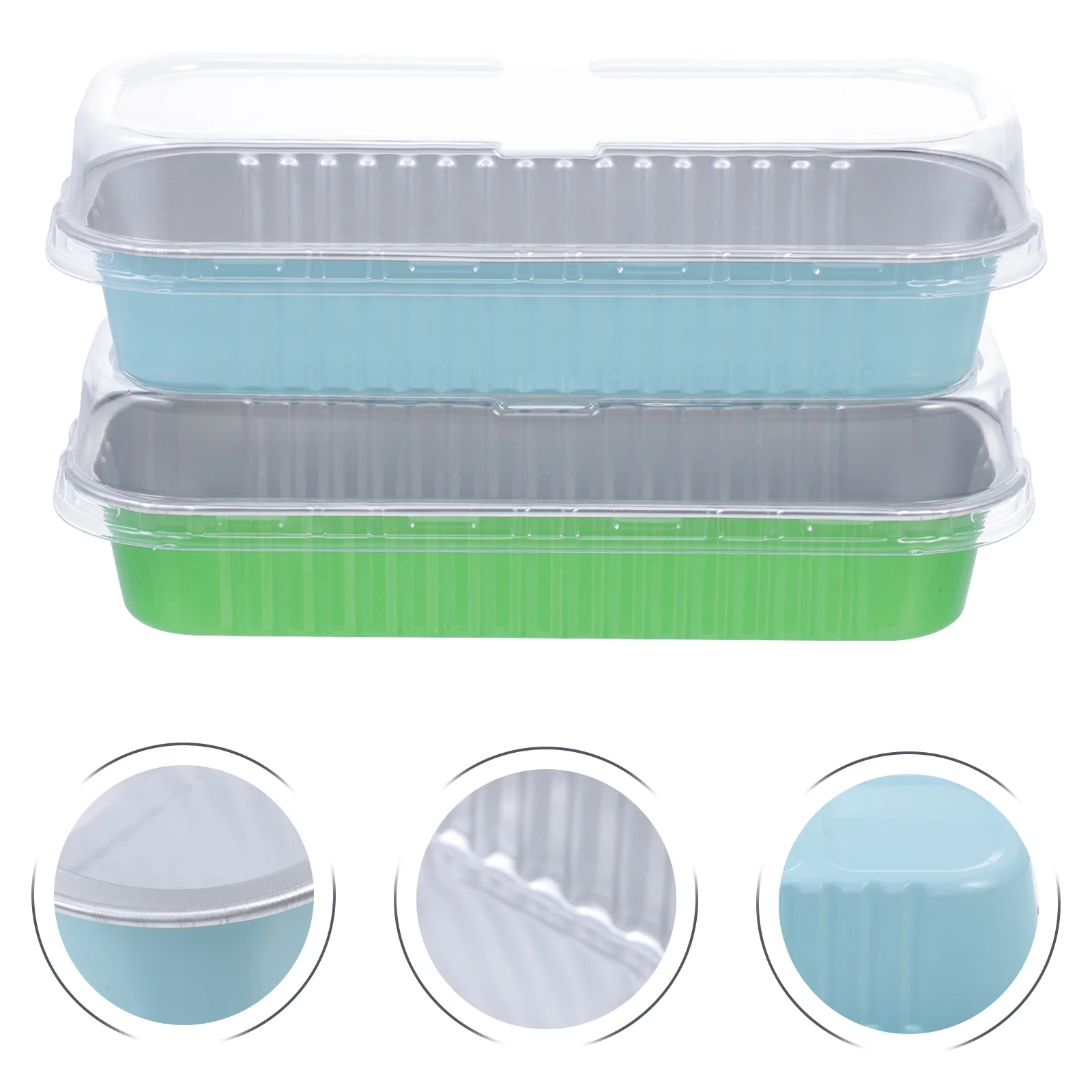 

20 Sets Rectangular Aluminum Box with Lids Bakeware Dessert Molds With Lids for Sushi Kitchen