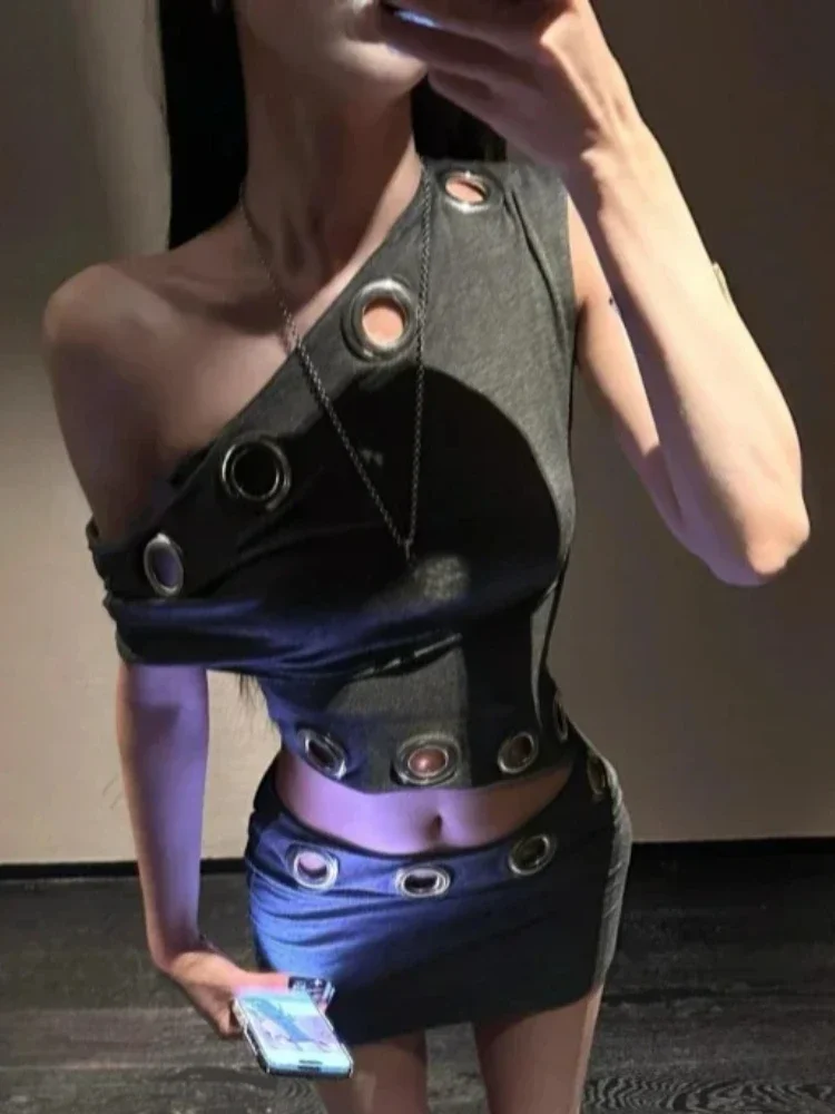 Американские винтажные поддельные комплекты из 2 предметов женские сексуальные