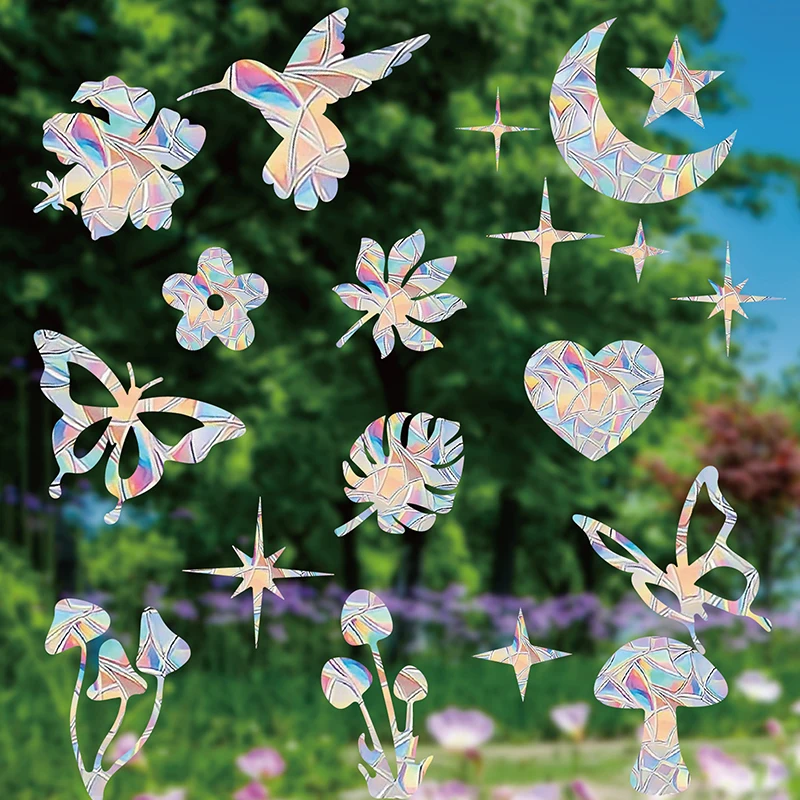 Статические наклейки ПВХ бабочки радужная призма | AliExpress